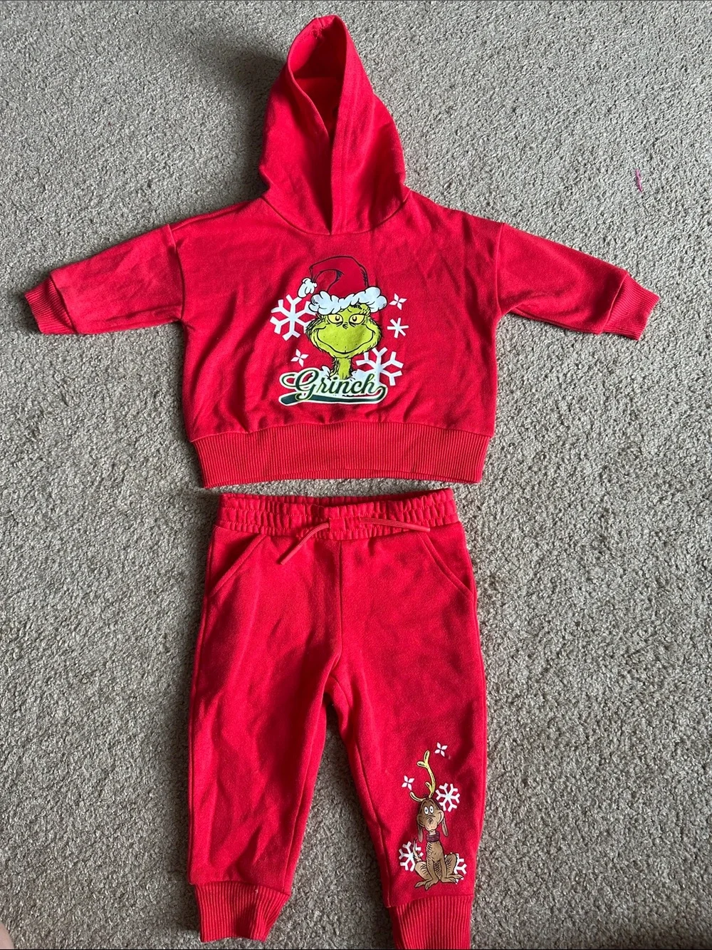 Dr. Seuss Red Grinch Hoodie & Jogger Set